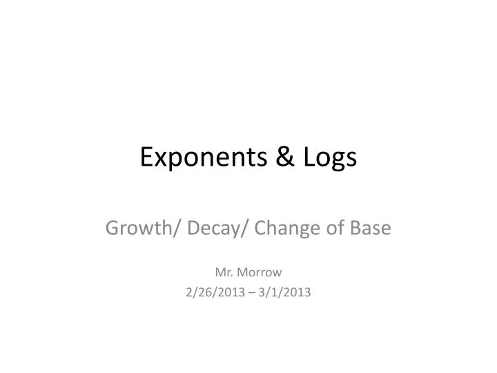 exponents logs