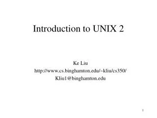 Introduction to UNIX 2