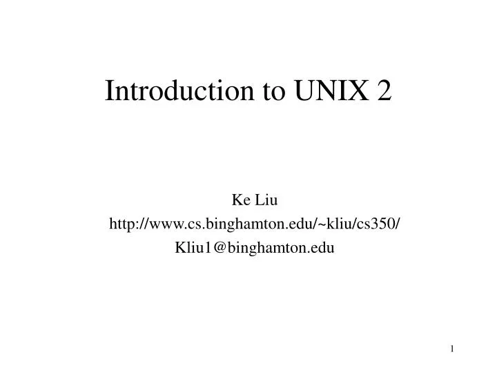 introduction to unix 2