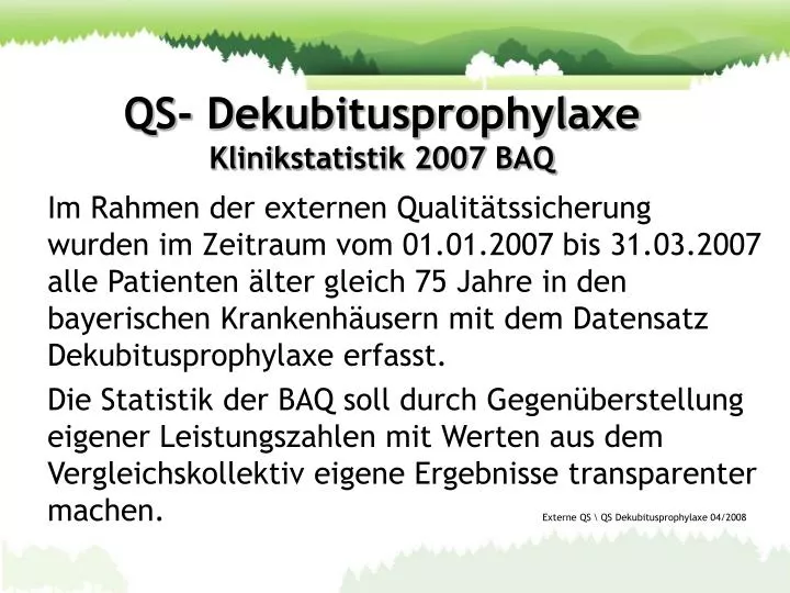 qs dekubitusprophylaxe klinikstatistik 2007 baq