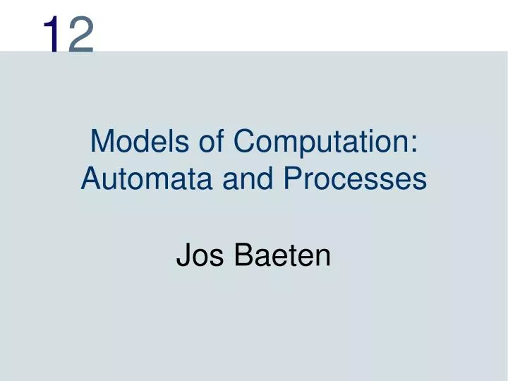 models of computation automata and processes