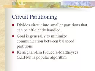 Circuit Partitioning