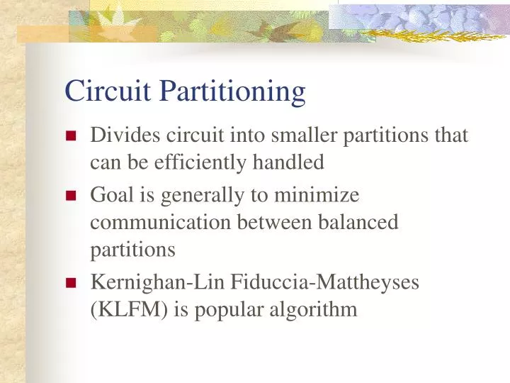 circuit partitioning