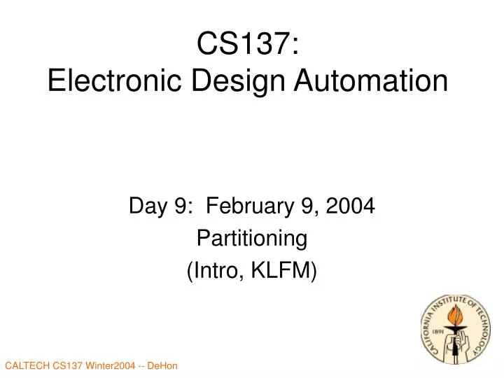 cs137 electronic design automation