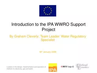 Introduction to the IPA WWRO Support Project
