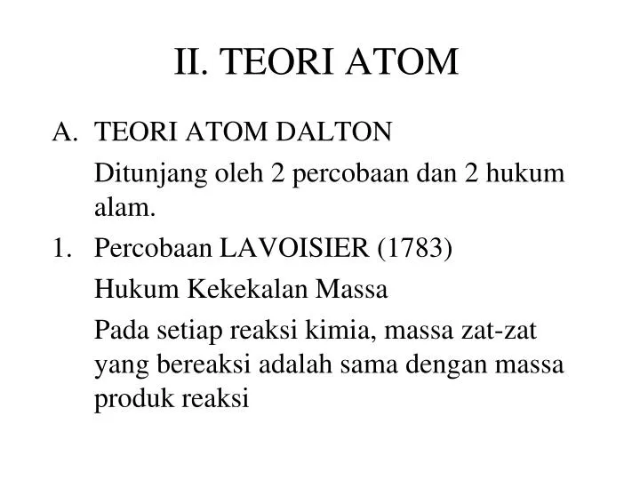ii teori atom