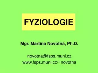 fyziologie