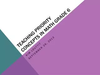 Teaching Priority Concepts in Math Grade 6