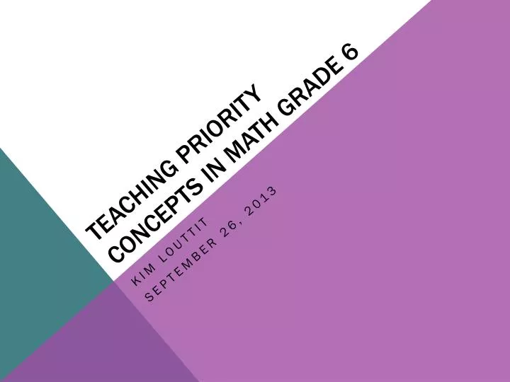 teaching priority concepts in math grade 6