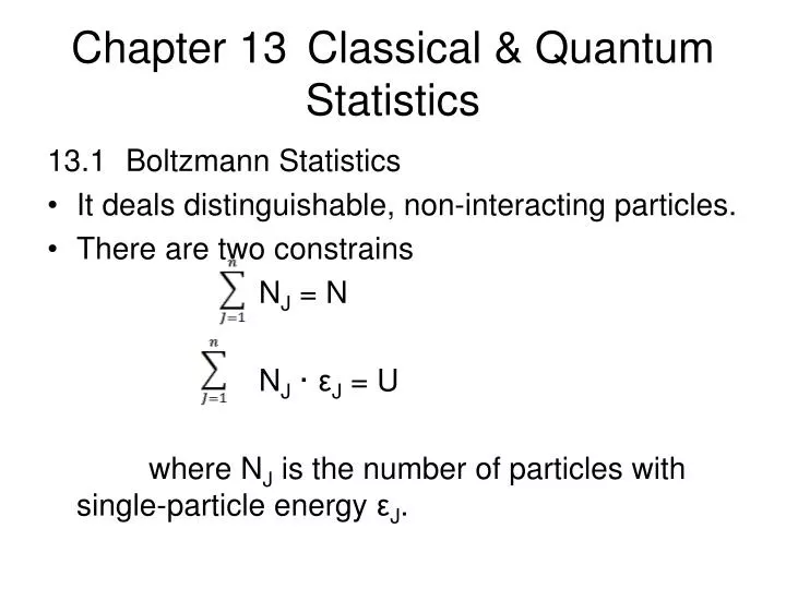 chapter 13 classical quantum statistics