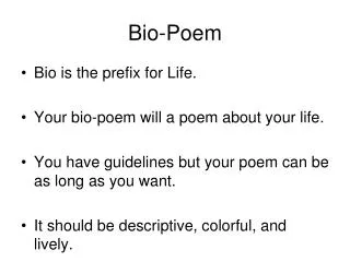 Bio-Poem