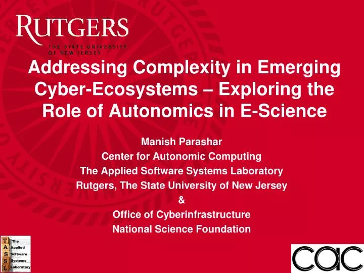 addressing complexity in emerging cyber ecosystems exploring the role of autonomics in e science