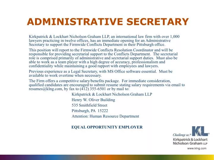 administrative secretary
