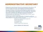 ADMINISTRATIVE SECRETARY - slide 1