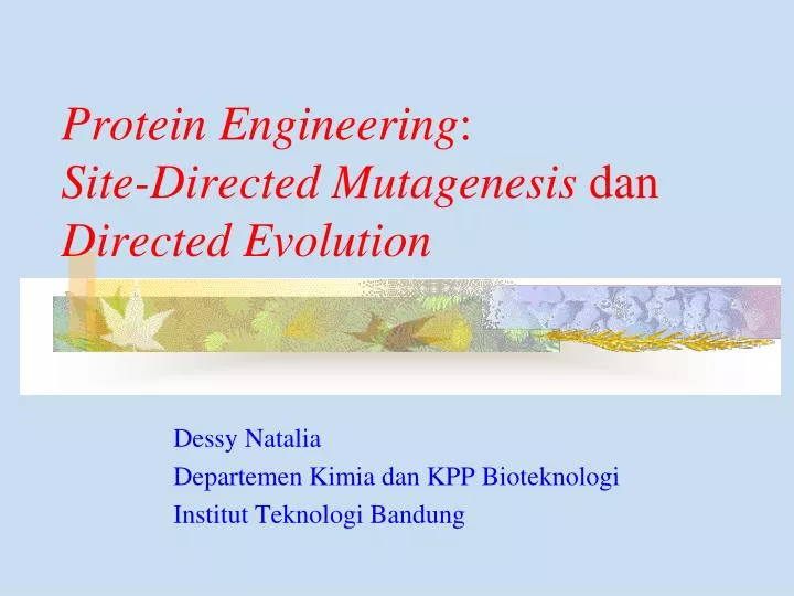 protein engineering site directed mutagenesis dan directed evolution