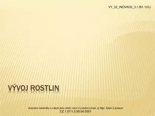 v voj rostlin