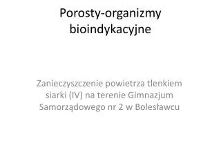 Porosty-organizmy bioindykacyjne