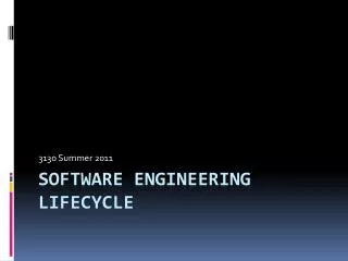 Software engineering lifecycle