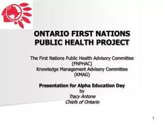 What is the Ontario First Nation Public Health Project?