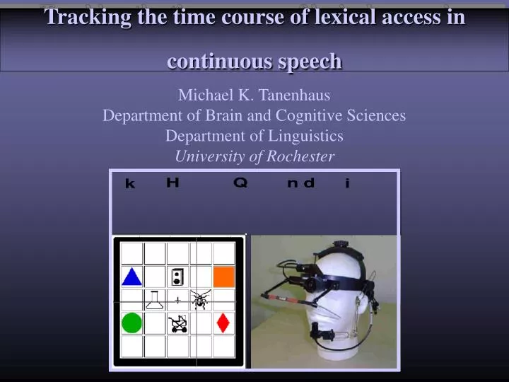 tracking the time course of lexical access in continuous speech