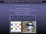 Tracking the time course of lexical access in continuous speech - slide 1