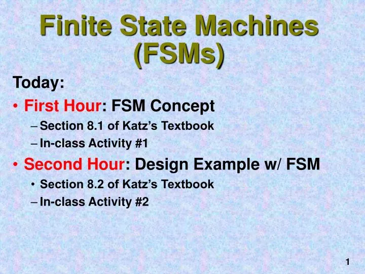 finite state machines fsms