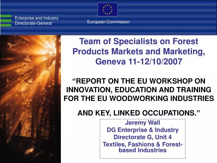 jeremy wall dg enterprise industry directorate g unit 4 textiles fashions forest based industries