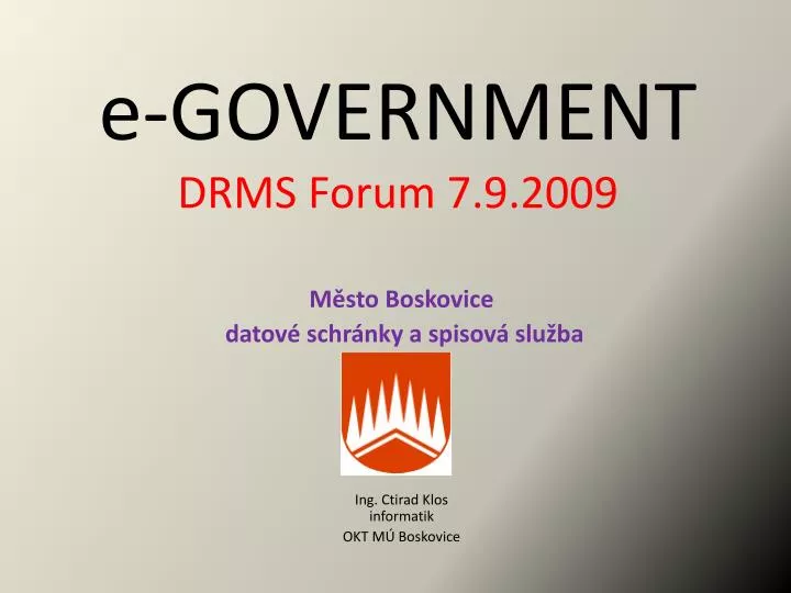 e government drms forum 7 9 2009