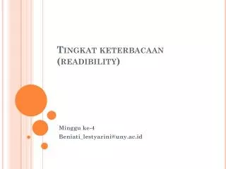 tingkat keterbacaan readibility