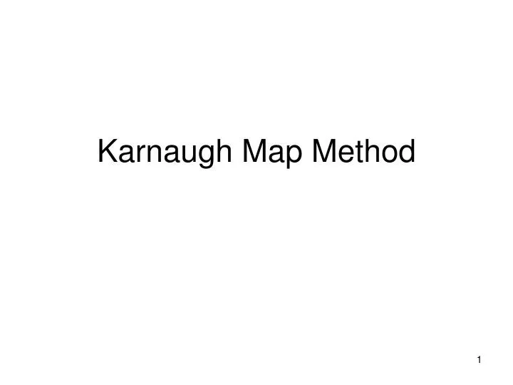 karnaugh map method