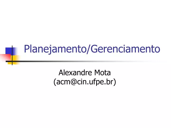 planejamento gerenciamento