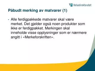 p budt merking av matvarer 1