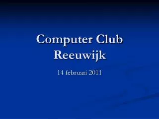 computer club reeuwijk