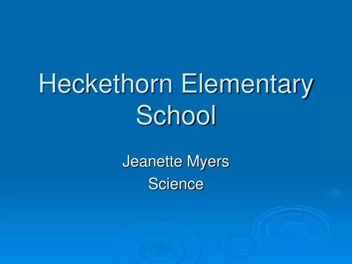 heckethorn elementary school