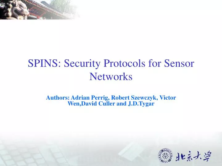 spins security protocols for sensor networks
