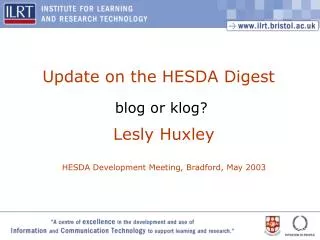 Update on the HESDA Digest