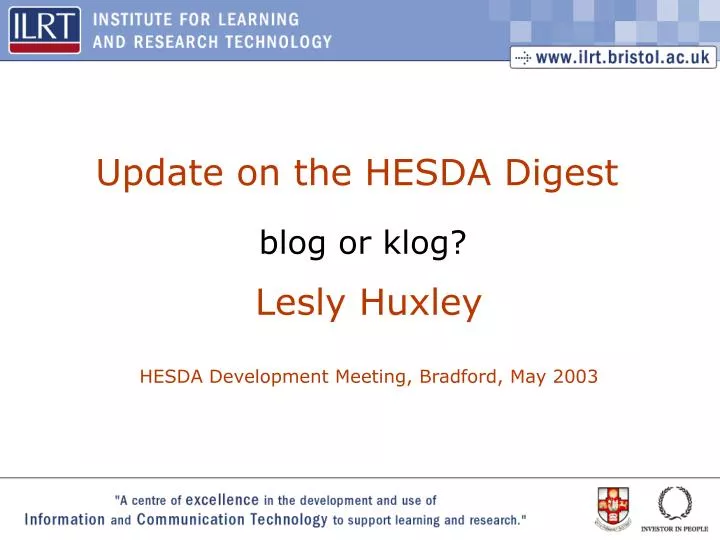 update on the hesda digest