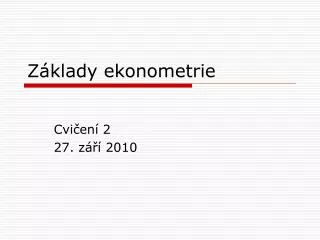 z klady ekonometrie