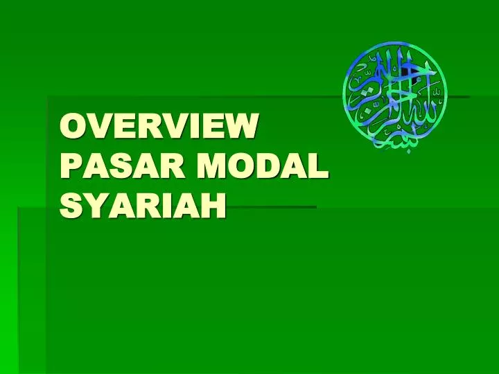 overview pasar modal syariah