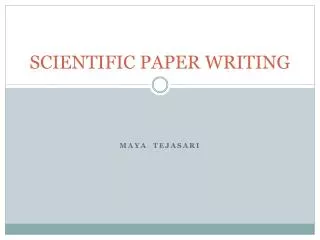 scientific paper writing