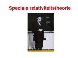 speciale relativiteitstheorie