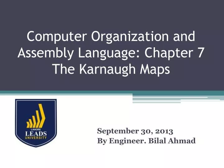 computer organization and assembly language chapter 7 the karnaugh maps