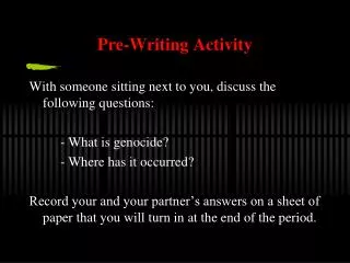 Pre-Writing Activity