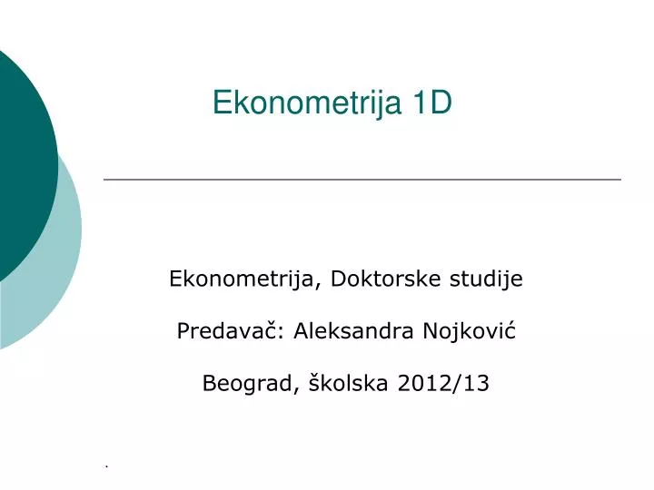 ekonometrija 1d