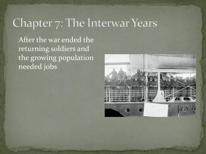 chapter 7 the interwar years