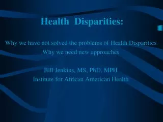 Health Disparities: