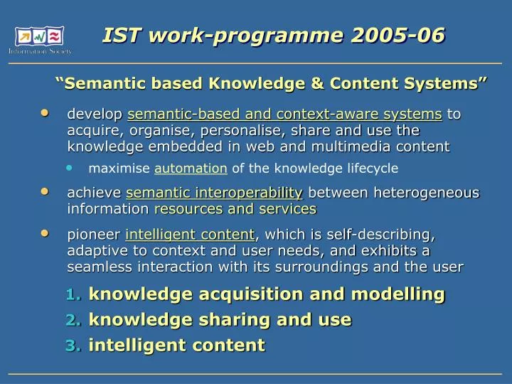 ist work programme 2005 06