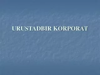 urustadbir korporat