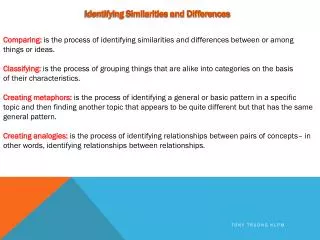 Identifying Similarities and Differences