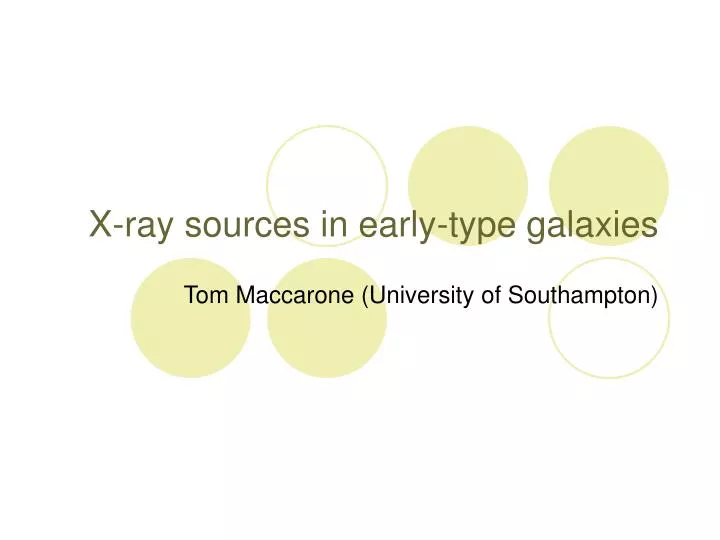 x ray sources in early type galaxies